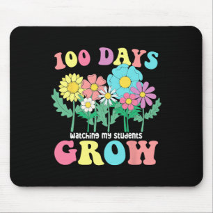 100 Tage wachsende Boho Blume Lehrer 100. Tag Mousepad