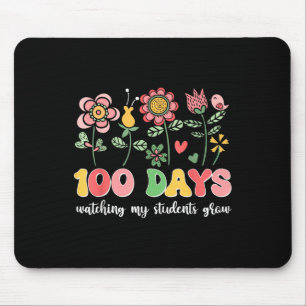 100 Tage wachsende Boho Blume Lehrer 100. Tag Mousepad