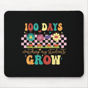 100 Tage wachsende Boho Blume Lehrer 100. Tag Mousepad