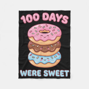 100 Tage waren süße Kawaii Donut 100. Tag der Schu Fleecedecke