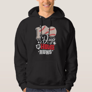 100 Tage Zuhause Runs Baseball-Lehrer 100 Tage am  Hoodie