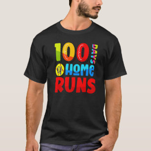 100 Tage Zuhause Runs Baseball School 100. Tag des T-Shirt