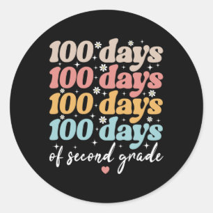 100 Tage Zweitklassiger Lehrer Kinder 100 Tage Runder Aufkleber