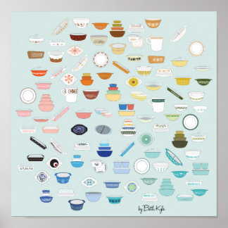 100 Teile Pyrex - Mint Poster