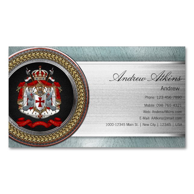 [100] Tempelwappen der Ritter Magnetische Visitenkarte (Vorderseite)