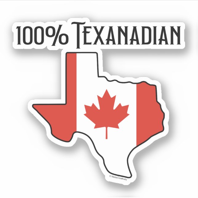100% texanadischer Vinyl-Aufkleber mit Sonderschni Aufkleber (Vorderseite)
