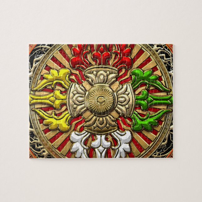 [100] Tibetanische doppelte Dorje Mandala Puzzle (Horizontal)