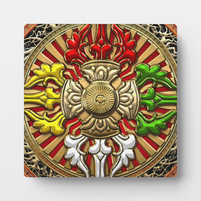 [100] Tibetischer Doppeldorje Mandala Fotoplatte (Vorderseite)