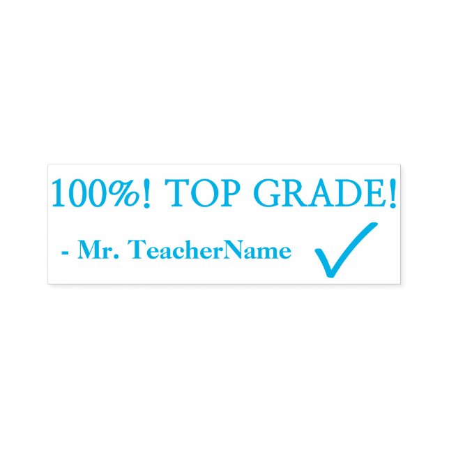 "100%! TOP GRAD!" Briefmarke aus Gummi Permastempel (Design)
