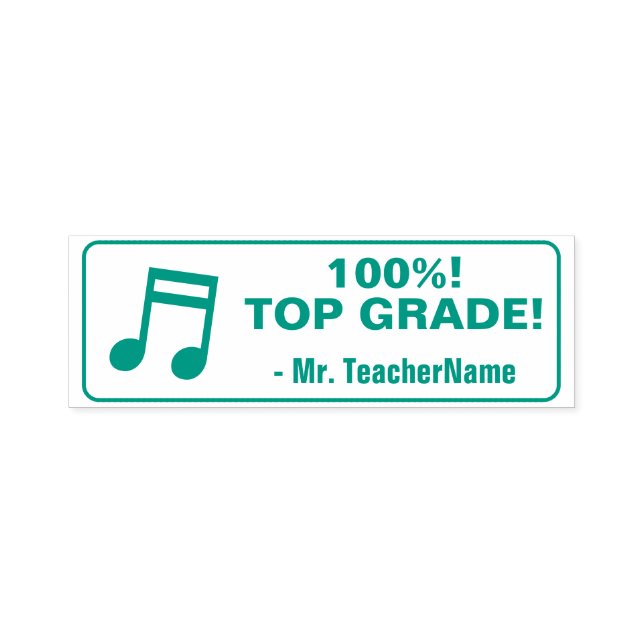 "100%! TOP GRADE!" + Benutzerdefinierter Bildungsn Permastempel (Design)