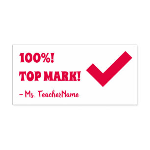 "100%! TOP MARK!" Briefmarke für die Kennzeichnung Permastempel