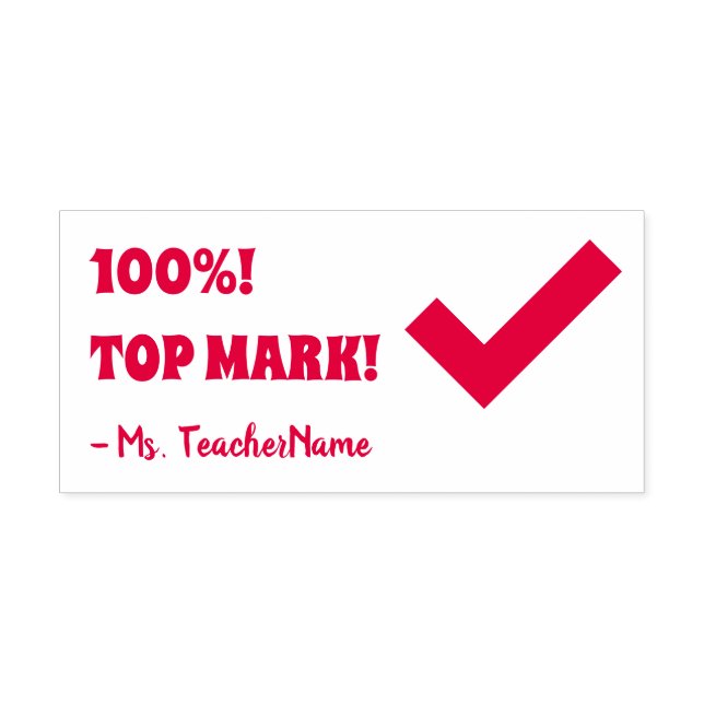 "100%! TOP MARK!" Briefmarke für die Kennzeichnung Permastempel (Design)
