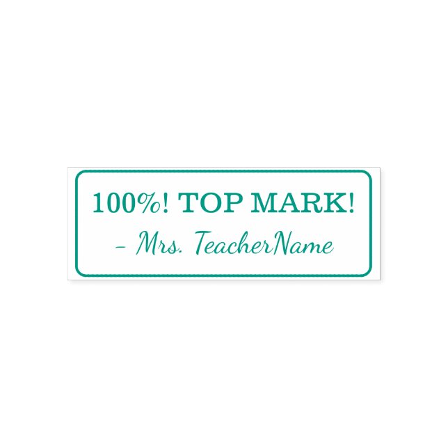 "100%! TOP MARK!" Tutor Rubber Briefmarke Permastempel (Design)
