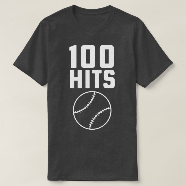 100 Treffer Softball Baseball Coach High School So T-Shirt (Design vorne)