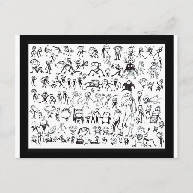 100 üble Affen (Postkarten) Postkarte (Vorderseite)