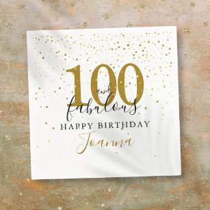 100 und fabelhafte Gold Black Birthday Party Serviette
