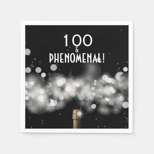 100 und Phenomenal Champagne Party Napkins Serviette (Vorderseite)