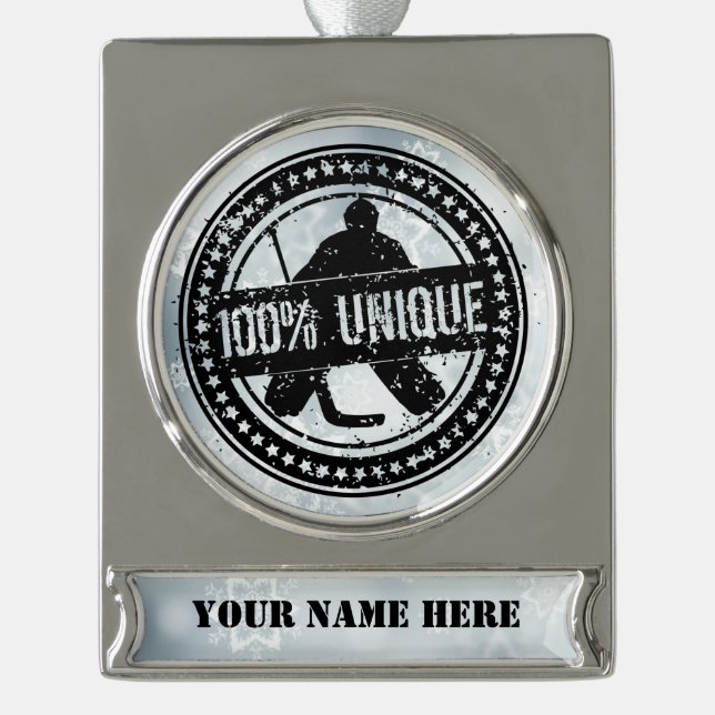 100% Unique Custom Hockey Goalie Xmas Ornament (Vorderseite)