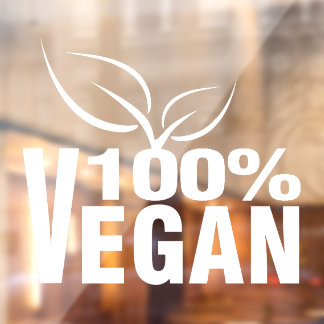 100% Vegan, Auf Pflanzenbasis, Fensteraufkleber