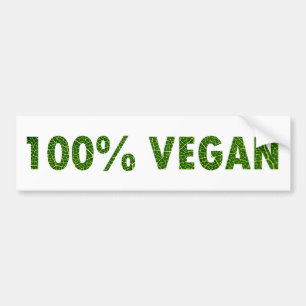 100% vegan autoaufkleber