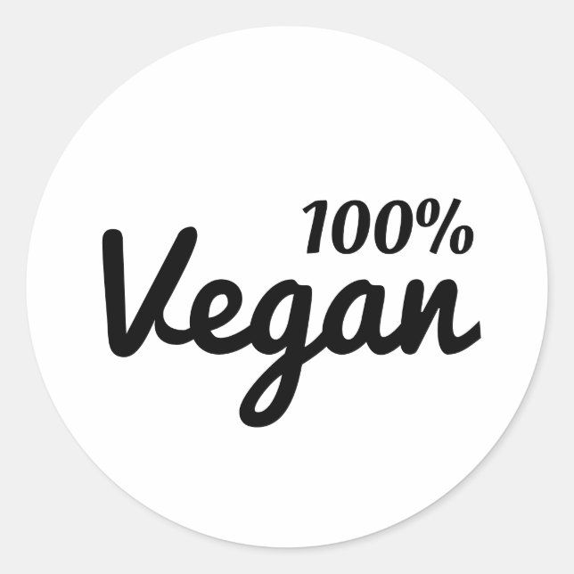 100 % Vegan Oval Stickers (Vorderseite)