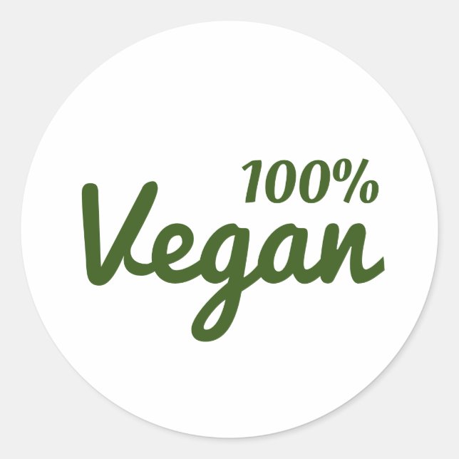 100 % Vegan Oval Stickers (Vorderseite)