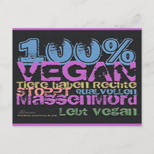 100% VEGAN -..- Postkarte