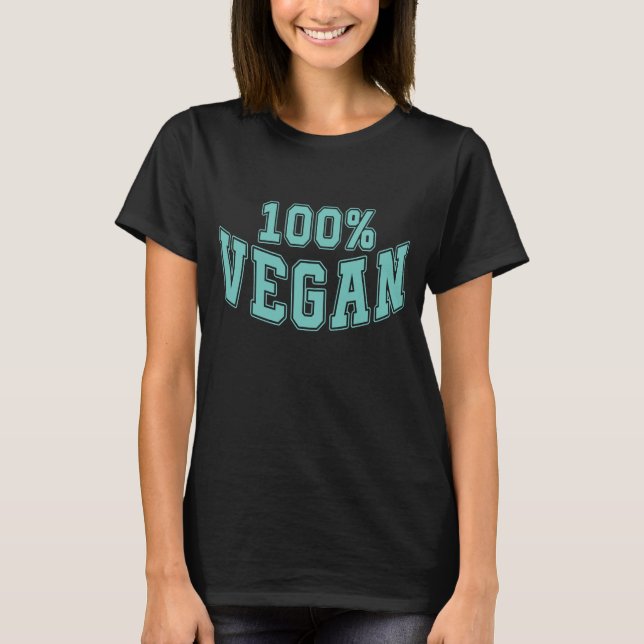 100% Vegan – Powered by Plants Meme Design T-Shirt (Vorderseite)