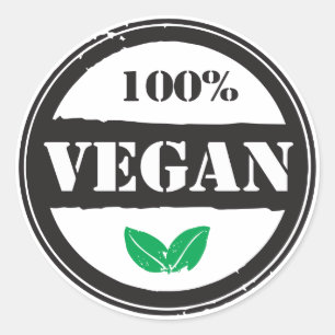 100 % VEGAN RUNDER AUFKLEBER