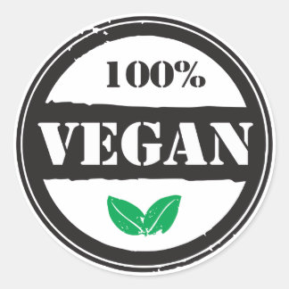 100 % VEGAN RUNDER AUFKLEBER