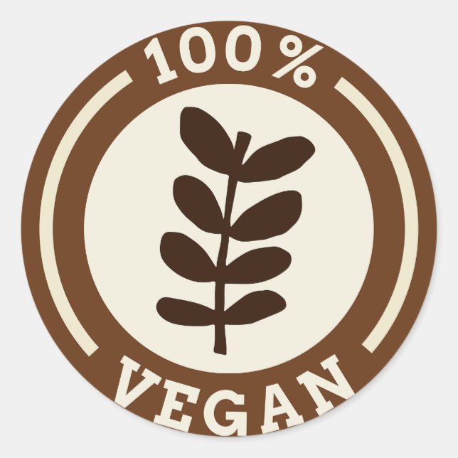 100 % Vegane ethische Art Leben Nachhaltig Runder Aufkleber (Vorderseite)