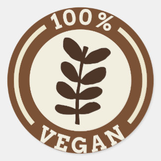 100 % Vegane ethische Art Leben Nachhaltig Runder Aufkleber