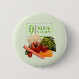 100% Veganer und stolz darauf Button
