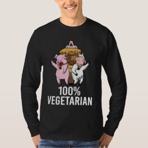 100 Vegetarian Veggie AF Veganes Statement Mens Wo T-Shirt