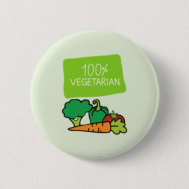 100% Vegetarier und stolz darauf  Button (Vorderseite)