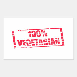 100% vegetarisch rechteckiger aufkleber