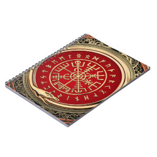 [100] Vegvisir - Viking Gold Magic Runic Compass Notizblock