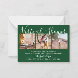 100 Virtual Shower FOTO Hochzeit Live Chat Budget Hinweiskarte