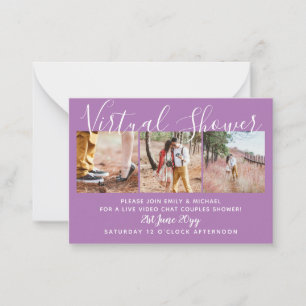 100 Virtual Shower FOTO Hochzeit Live Chat Budget Hinweiskarte