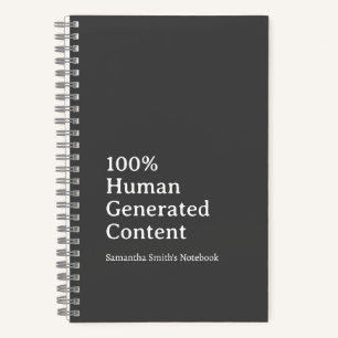 100% vom Menschen erzeugte Inhalte Personalisiert Notizbuch
