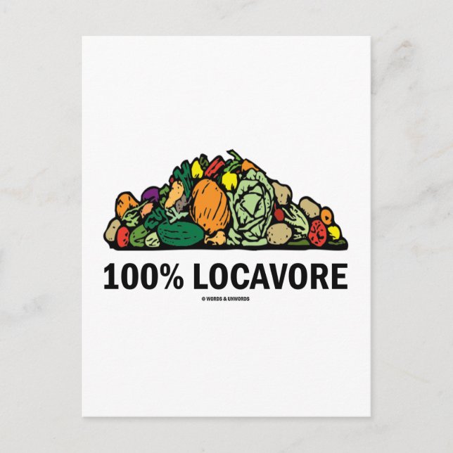 100 % Vorrat (Stück Gemüse) Postkarte (Vorderseite)