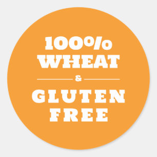 100 % Weizen und glutenfrei Runder Aufkleber