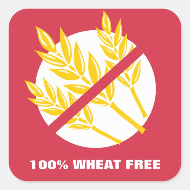 100 % Wheat Free Food Allergy Celiac Alert Sticker (Vorderseite)