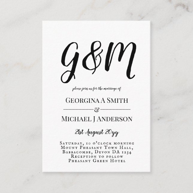 100 x Budget FOTO Hochzeitseinladungen mit ENVL. Hinweiskarte (Vorderseite)