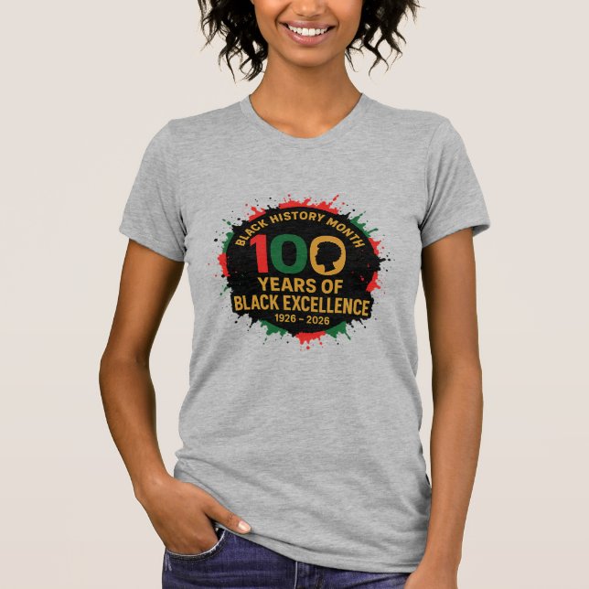 100 Years of Black Excellence – Black Pride T-Shirt (Vorderseite)
