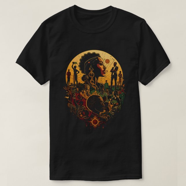 100 Years of Black History – Past Present Future T T-Shirt (Design vorne)