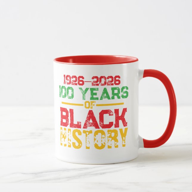 100 Years of Black History Typography Tasse (Rechts)