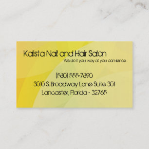 100 Yellow Retro Nail Technician Business Card Visitenkarte