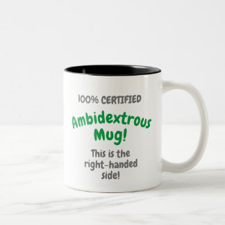 100% zertifizierte Ambidexterous-Tasse Zweifarbige Tasse