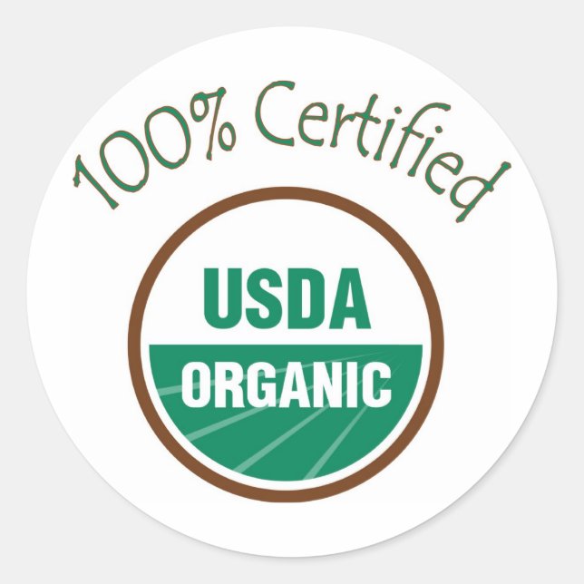 100 % zertifizierte USDA Bio Stickers (Vorderseite)